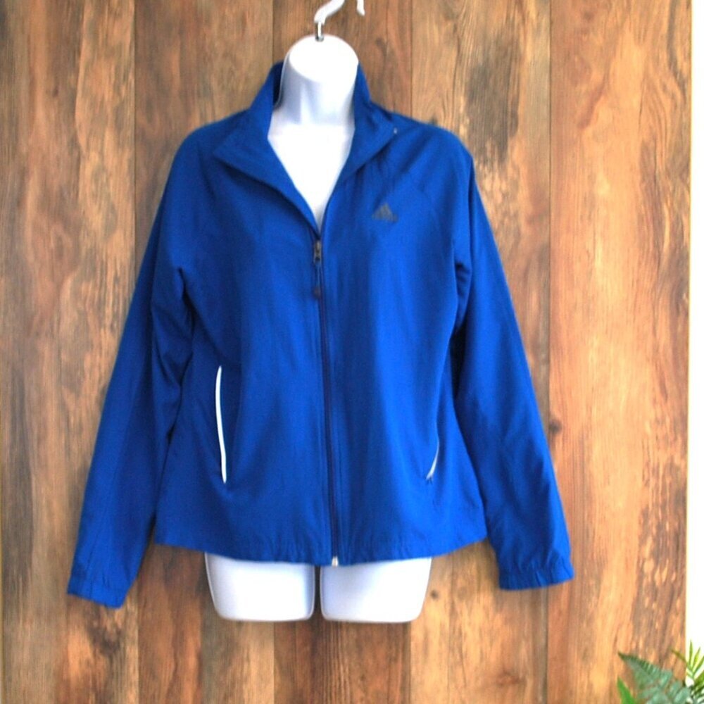 Adidas Men's Lightweight Mesh Lined Windbreaker Jacket Blue M